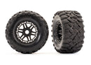 Tires & wheels assembled glued black wheels Maxx  All-Terrain tires foam inserts 2 17mm splined TSM  rated