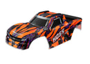 Body Hoss™ 4X4 VXL orange window grille lights decal sheet assembled with front & rear body mounts and rear body support for clipless mounting