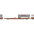 HO F89-F89'8" Flat with 40' Trailer, XTTX/Brown