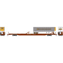 HO F89-F89'8" Flat with 40' Trailer, XTTX/Brown