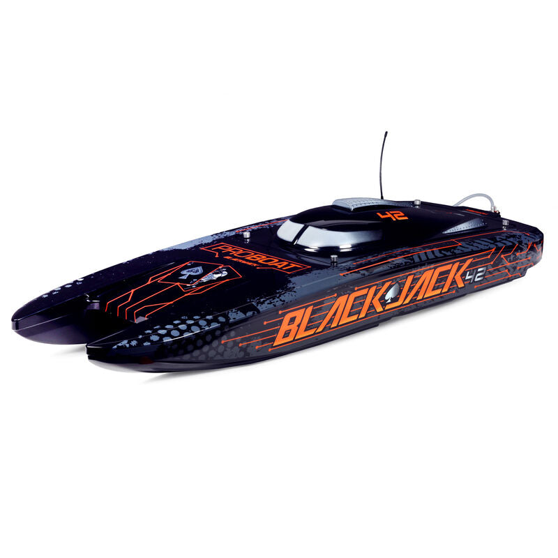 Pro Boat / Blackjack 42" 8S Brushless Catamaran RTR: Black/Orange